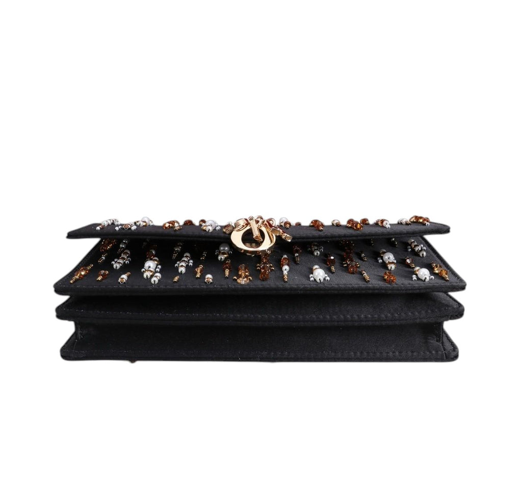 Midnight Pearl Embellished Chain Bag