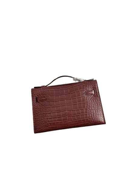 Hermes Kelly Croc Luxe Clutch