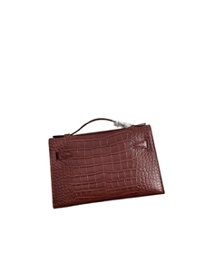 Hermes Kelly Croc Luxe Clutch