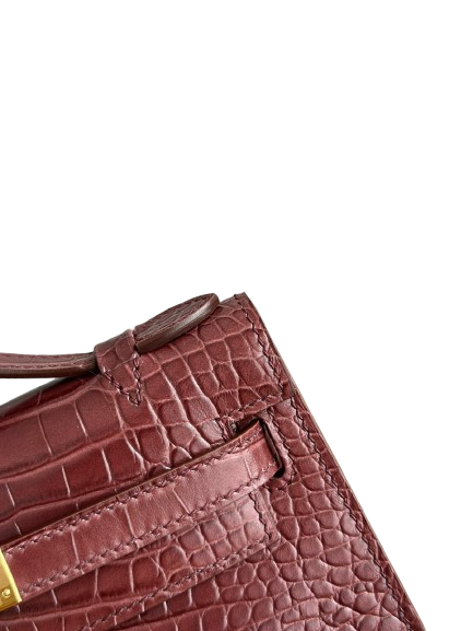 Hermes Kelly Croc Luxe Clutch