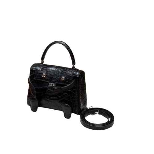 Noir Croc Mini Satchel