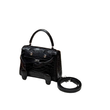 Load image into Gallery viewer, Noir Croc Mini Satchel