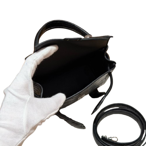 Noir Croc Mini Satchel