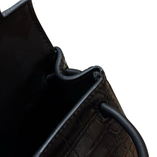 Noir Croc Mini Satchel