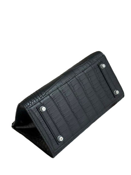 Obsidian Croc Executive Tote