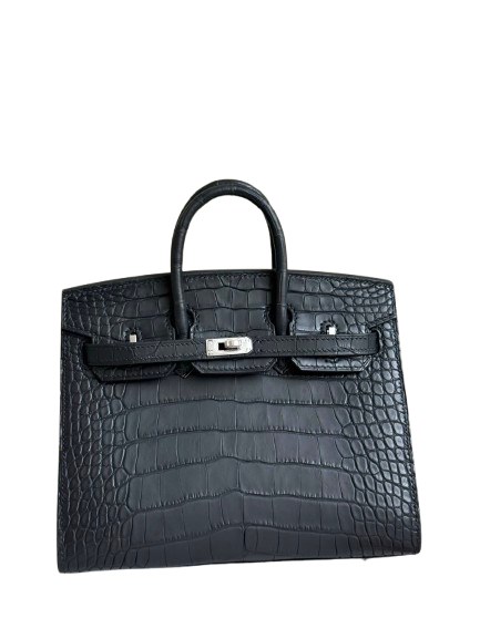 Obsidian Croc Executive Tote