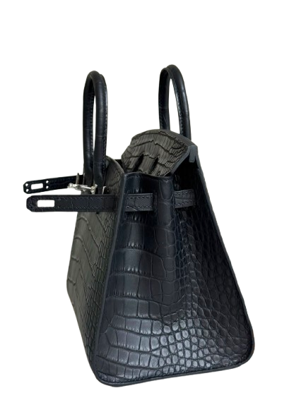 Obsidian Croc Executive Tote