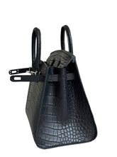 Load image into Gallery viewer, Obsidian Croc Executive Tote