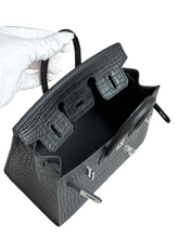 Load image into Gallery viewer, Obsidian Croc Executive Tote