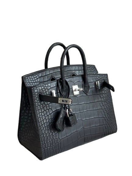 Obsidian Croc Executive Tote