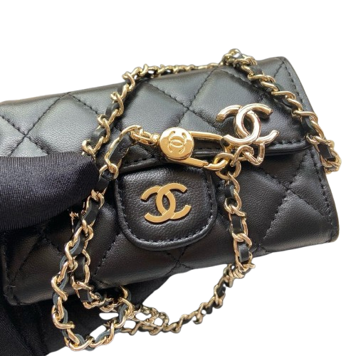 Midnight Quilted Charm Bag