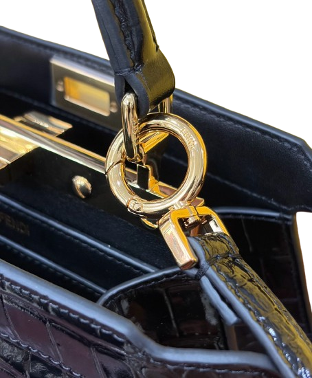Noir Croc Mini Satchel