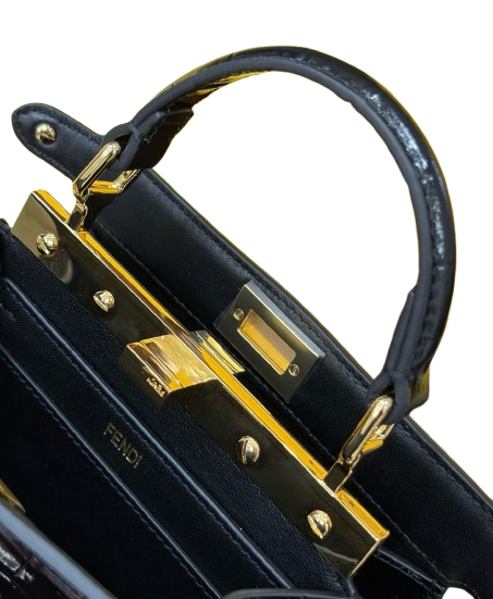 Noir Croc Mini Satchel