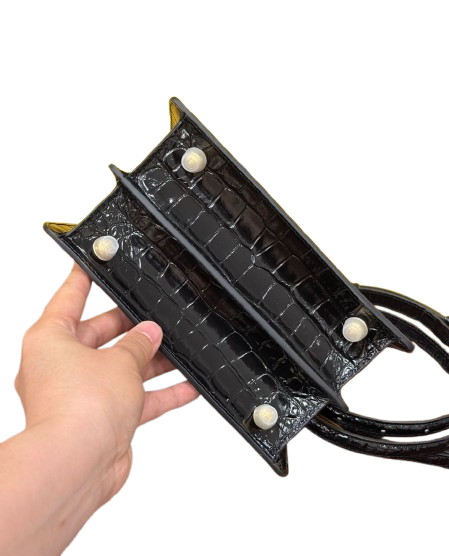 Noir Croc Mini Satchel